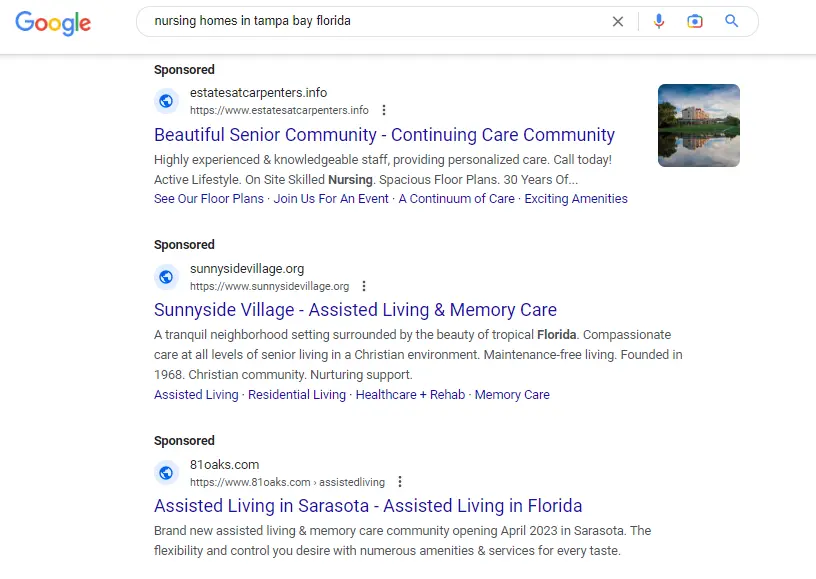 Nursing Homes Google Ads Management by Leadschief